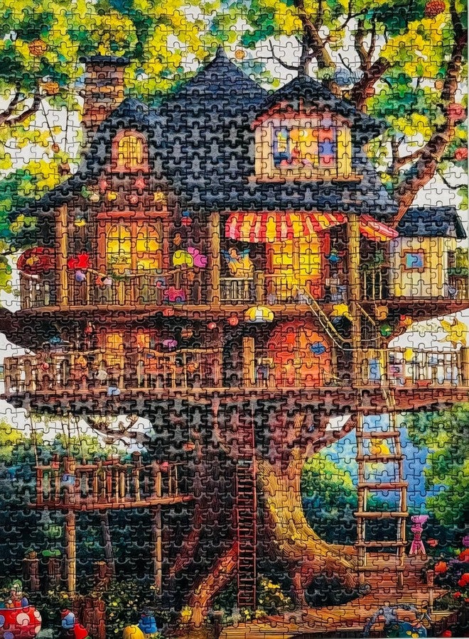 YOGEON Puzzles for Adults 1000 Pieces, Fantasy Tree of Life Jigsaw Puzzles, Tree House Plant Challenging Hard Puzzles as Nature Décor (Finshed Size: 20'' x 15'') - Image 2